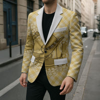 Melemele Hawaii Cowboy Palaka Motifs Personalised Blazer Paniolo Festival Puakenikeni Lei LT14 - Polynesian Pride