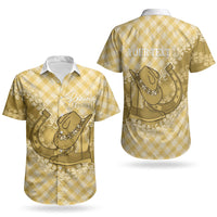 Melemele Hawaii Cowboy Palaka Motifs Personalised Couples Matching Tank Maxi Dress and Hawaiian Shirt Paniolo Festival Puakenikeni Lei LT14 - Polynesian Pride