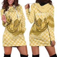 Melemele Hawaii Cowboy Palaka Motifs Personalised Hoodie Dress Paniolo Festival Puakenikeni Lei LT14 - Polynesian Pride