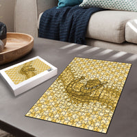 Melemele Hawaii Cowboy Palaka Motifs Personalised Puzzle Paniolo Festival Puakenikeni Lei LT14 - Polynesian Pride