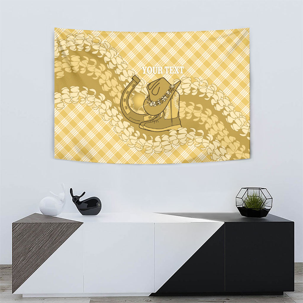Melemele Hawaii Cowboy Palaka Motifs Personalised Tapestry Paniolo Festival Puakenikeni Lei LT14 - Polynesian Pride