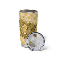 Melemele Hawaii Cowboy Palaka Motifs Personalised Tumbler Cup Paniolo Festival Puakenikeni Lei LT14 - Polynesian Pride