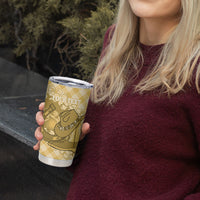 Melemele Hawaii Cowboy Palaka Motifs Personalised Tumbler Cup Paniolo Festival Puakenikeni Lei LT14 - Polynesian Pride