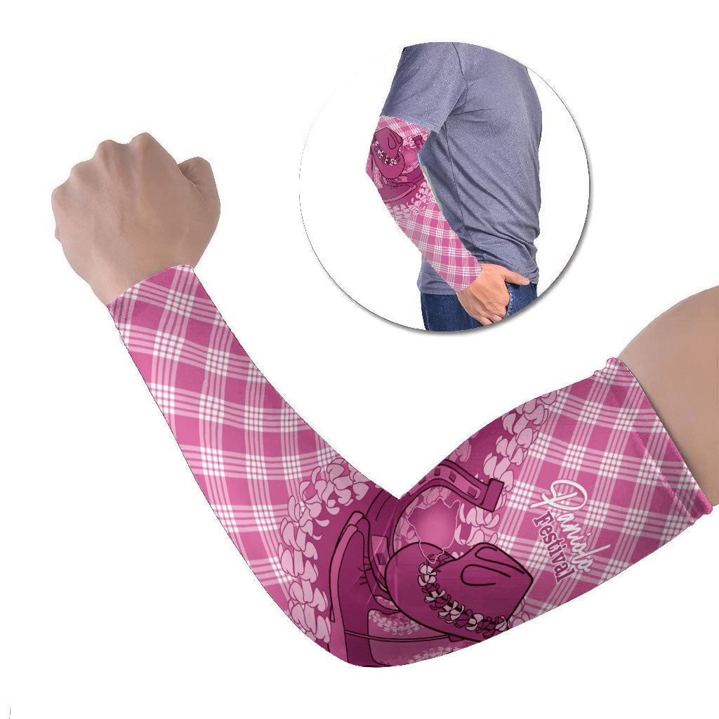 Alaka Hawaii Cowboy Palaka Motifs Personalised Arm Sleeves Paniolo Festival Puakenikeni Lei