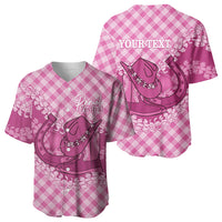Alaka Hawaii Cowboy Palaka Motifs Personalised Baseball Jersey Paniolo Festival Puakenikeni Lei LT14 - Polynesian Pride