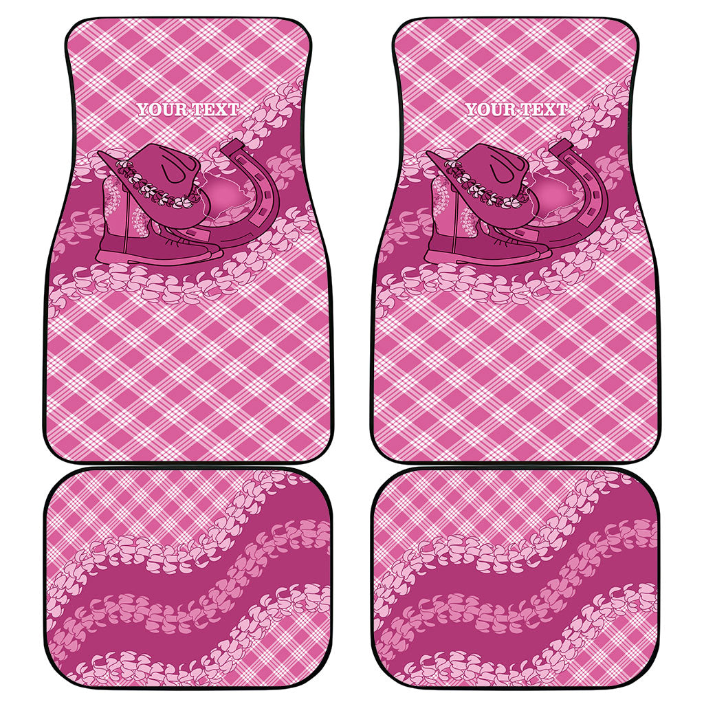 Alaka Hawaii Cowboy Palaka Motifs Personalised Car Mats Paniolo Festival Puakenikeni Lei LT14 - Polynesian Pride