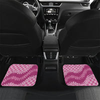 Alaka Hawaii Cowboy Palaka Motifs Personalised Car Mats Paniolo Festival Puakenikeni Lei LT14 Set 2pcs - Back Pink - Polynesian Pride