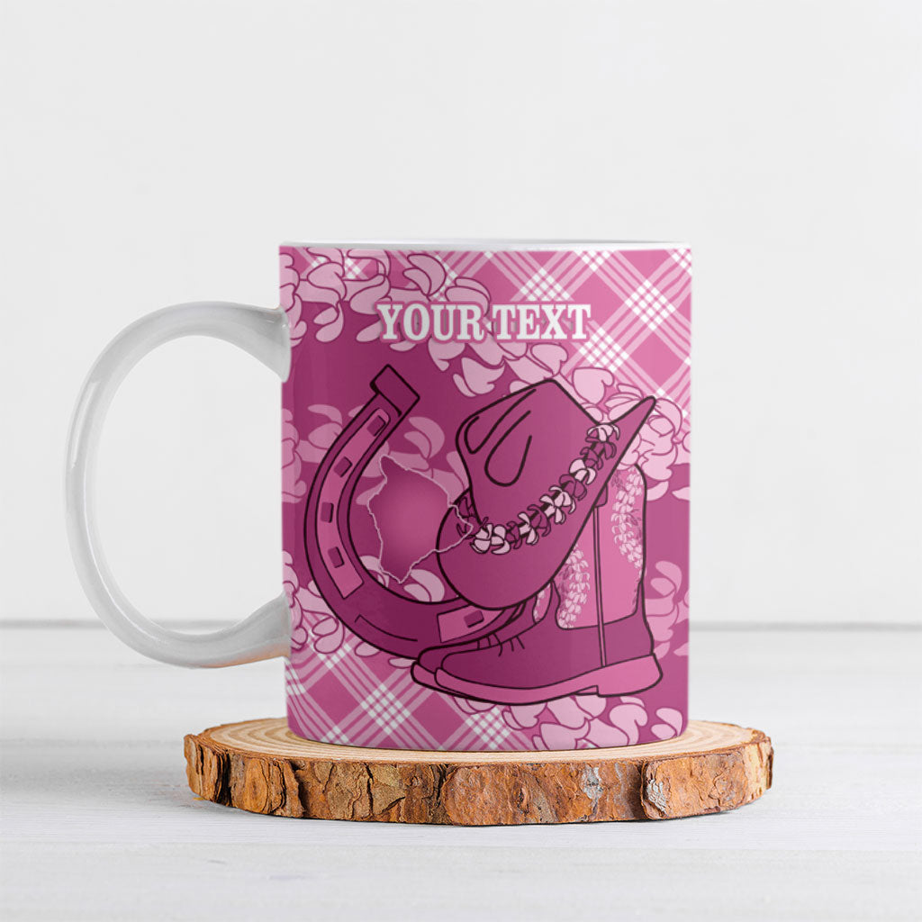 Alaka Hawaii Cowboy Palaka Motifs Personalised Ceramic Mug Paniolo Festival Puakenikeni Lei