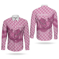 Alaka Hawaii Cowboy Palaka Motifs Personalised Couples Matching Short Sleeve Bodycon Dress and Long Sleeve Button Shirt Paniolo Festival Puakenikeni Lei LT14 - Polynesian Pride