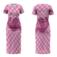 Alaka Hawaii Cowboy Palaka Motifs Personalised Couples Matching Short Sleeve Bodycon Dress and Long Sleeve Button Shirt Paniolo Festival Puakenikeni Lei LT14 - Polynesian Pride