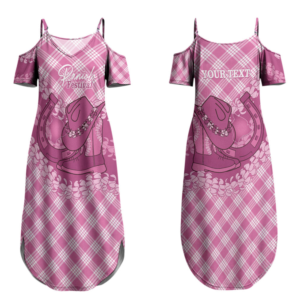 Alaka Hawaii Cowboy Palaka Motifs Personalised Couples Matching Summer Maxi Dress and Hawaiian Shirt Paniolo Festival Puakenikeni Lei LT14 - Polynesian Pride