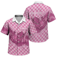 Alaka Hawaii Cowboy Palaka Motifs Personalised Family Matching Puletasi and Hawaiian Shirt Paniolo Festival Puakenikeni Lei LT14 Son's Shirt Pink - Polynesian Pride