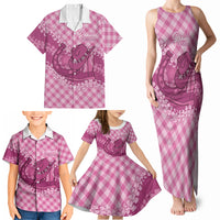 Alaka Hawaii Cowboy Palaka Motifs Personalised Family Matching Tank Maxi Dress and Hawaiian Shirt Paniolo Festival Puakenikeni Lei LT14 - Polynesian Pride