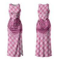 Alaka Hawaii Cowboy Palaka Motifs Personalised Family Matching Tank Maxi Dress and Hawaiian Shirt Paniolo Festival Puakenikeni Lei LT14 Mom's Dress Pink - Polynesian Pride