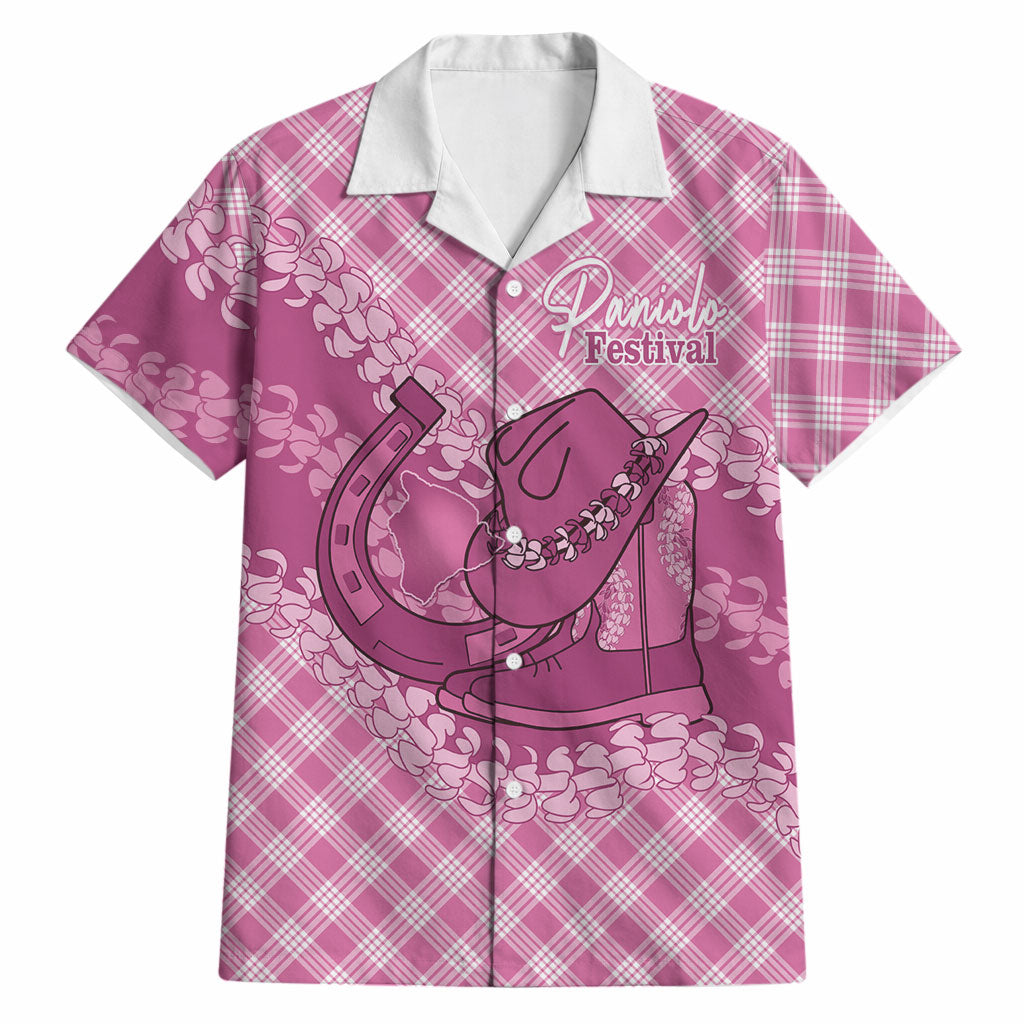 Alaka Hawaii Cowboy Palaka Motifs Personalised Hawaiian Shirt Paniolo Festival Puakenikeni Lei LT14 Pink - Polynesian Pride