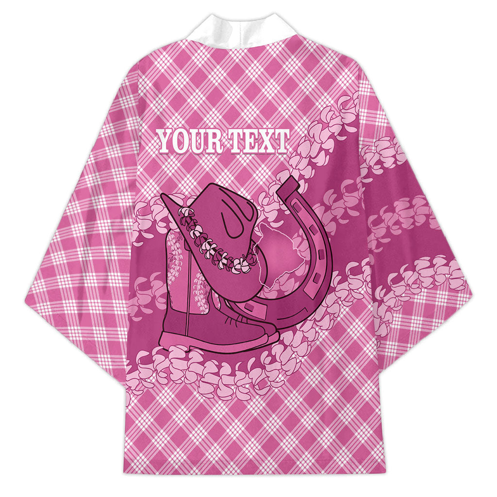 Alaka Hawaii Cowboy Palaka Motifs Personalised Kimono Paniolo Festival Puakenikeni Lei LT14 - Polynesian Pride
