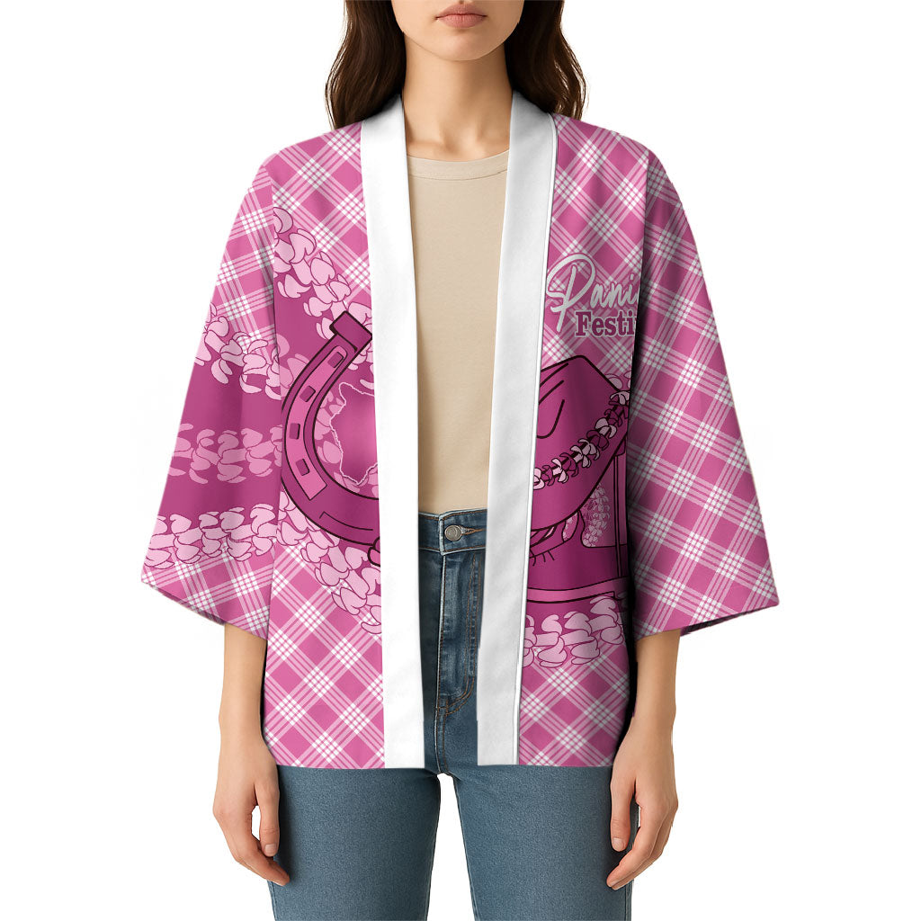 Alaka Hawaii Cowboy Palaka Motifs Personalised Kimono Paniolo Festival Puakenikeni Lei LT14 - Polynesian Pride