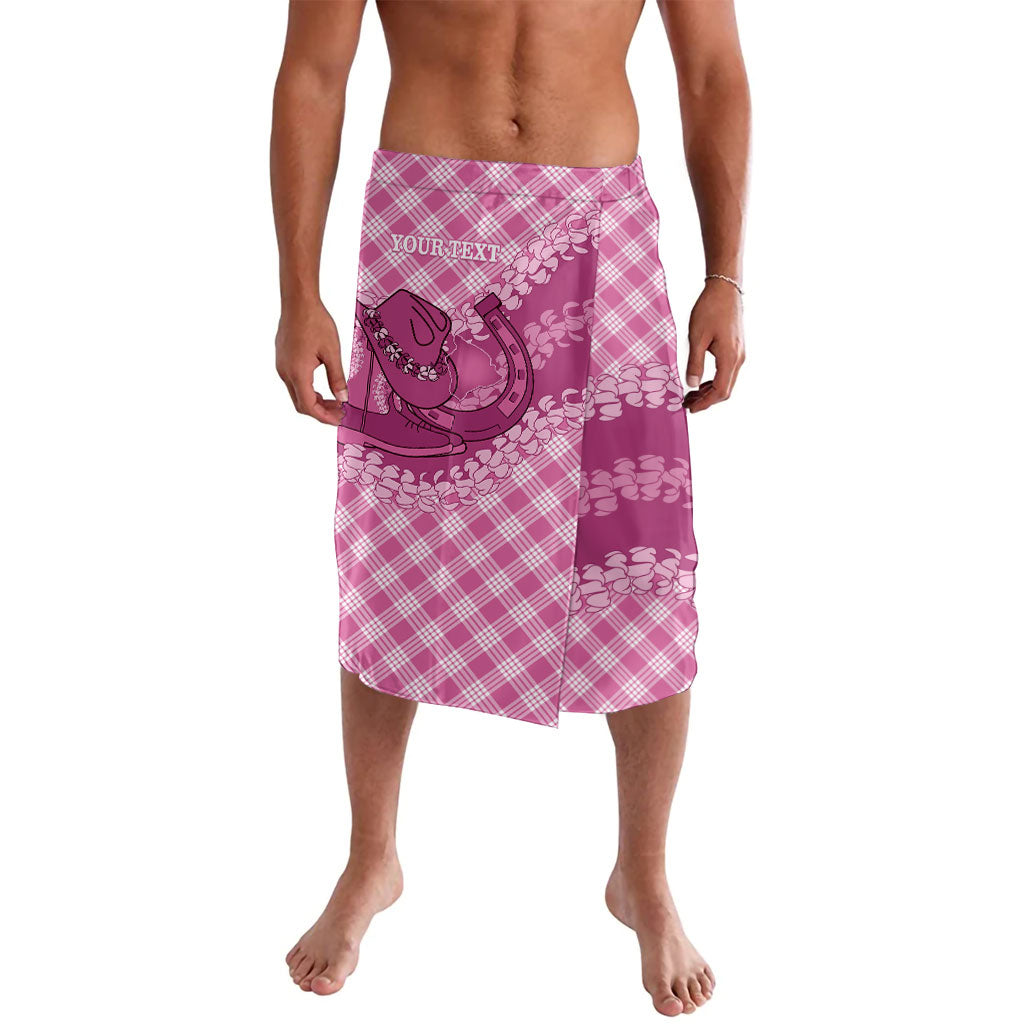Alaka Hawaii Cowboy Palaka Motifs Personalised Lavalava Paniolo Festival Puakenikeni Lei LT14 Pink - Polynesian Pride