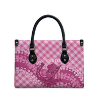 Alaka Hawaii Cowboy Palaka Motifs Personalised Leather Bag Paniolo Festival Puakenikeni Lei LT14 - Polynesian Pride