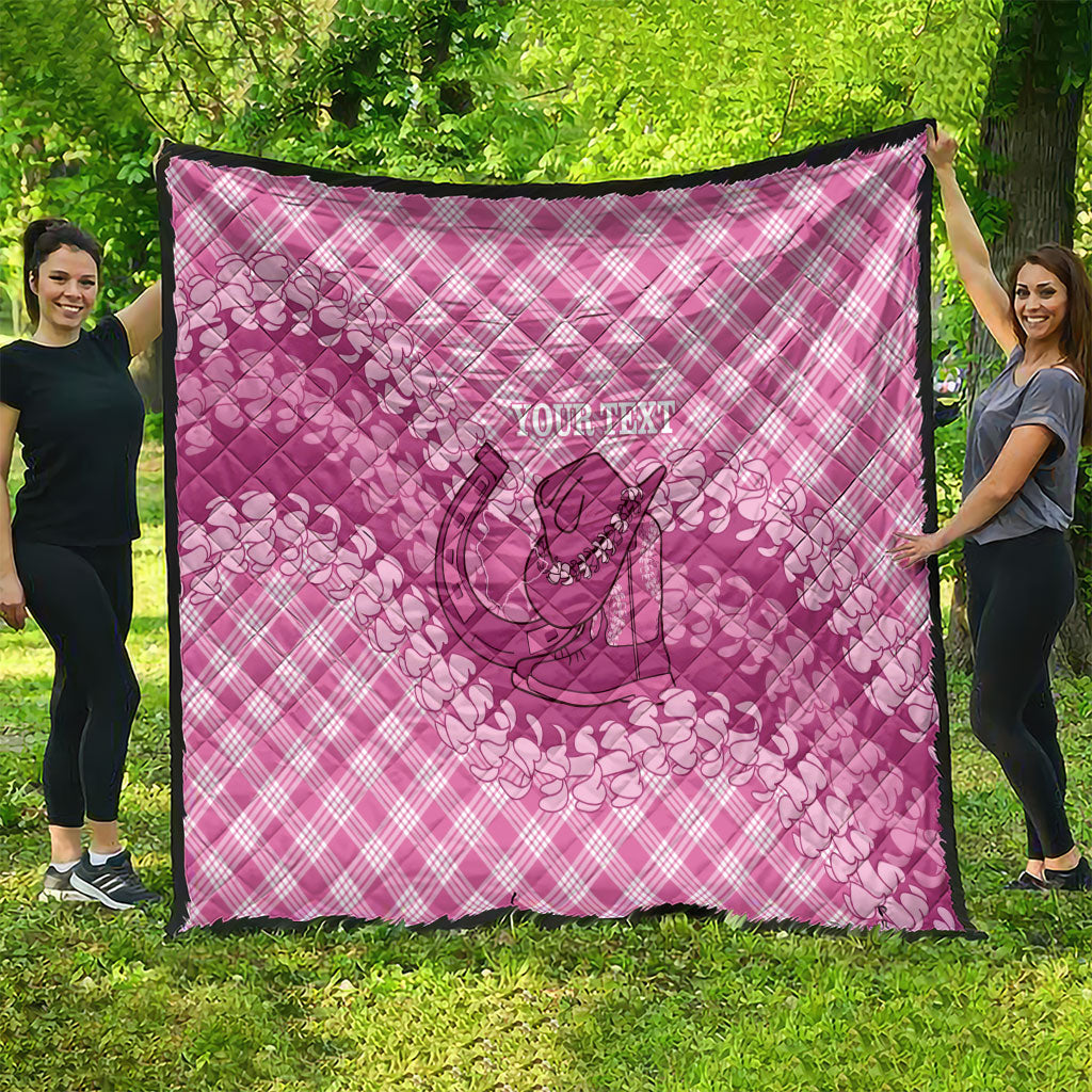 Alaka Hawaii Cowboy Palaka Motifs Personalised Quilt Paniolo Festival Puakenikeni Lei LT14 - Polynesian Pride