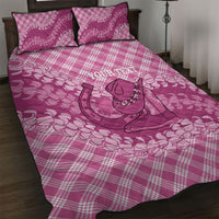 Alaka Hawaii Cowboy Palaka Motifs Personalised Quilt Bed Set Paniolo Festival Puakenikeni Lei LT14 Pink - Polynesian Pride