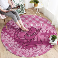Alaka Hawaii Cowboy Palaka Motifs Personalised Round Carpet Paniolo Festival Puakenikeni Lei LT14 - Polynesian Pride