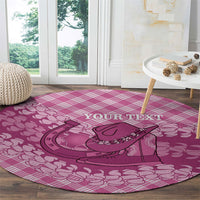 Alaka Hawaii Cowboy Palaka Motifs Personalised Round Carpet Paniolo Festival Puakenikeni Lei LT14 - Polynesian Pride
