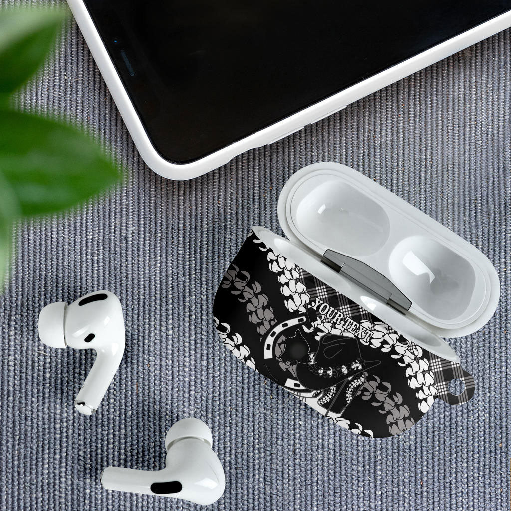 Eleele Hawaii Cowboy Palaka Motifs Personalised AirPods Case Paniolo Festival Puakenikeni Lei LT14 - Polynesian Pride
