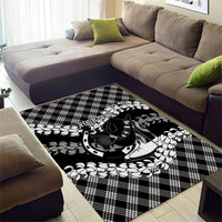 Eleele Hawaii Cowboy Palaka Motifs Personalised Area Rug Paniolo Festival Puakenikeni Lei LT14 - Polynesian Pride
