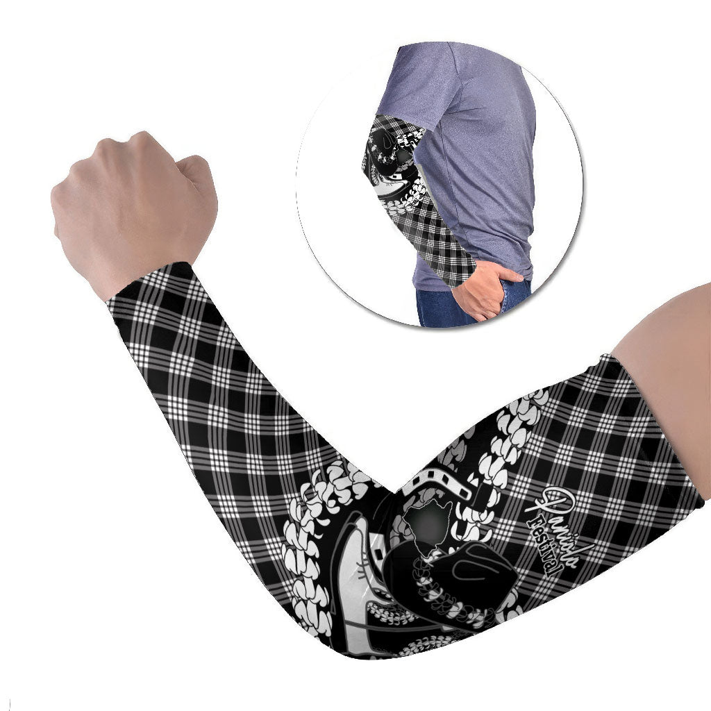 Eleele Hawaii Cowboy Palaka Motifs Personalised Arm Sleeves Paniolo Festival Puakenikeni Lei