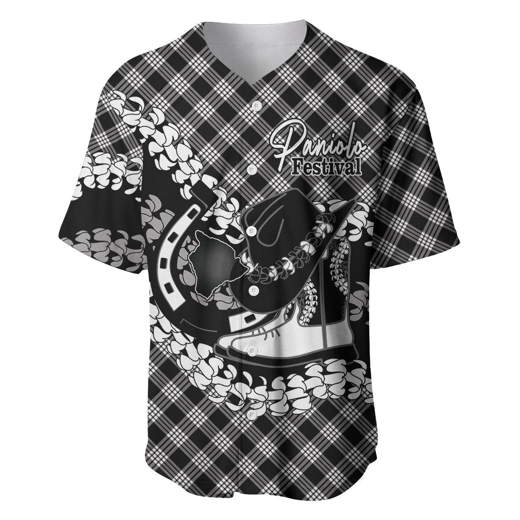 Eleele Hawaii Cowboy Palaka Motifs Personalised Baseball Jersey Paniolo Festival Puakenikeni Lei