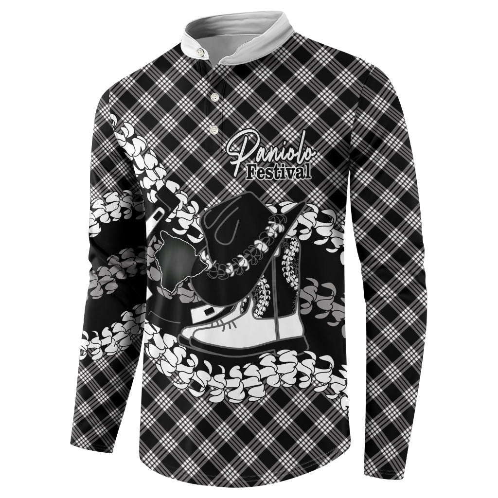 Eleele Hawaii Cowboy Palaka Motifs Personalised Button Sweatshirt Paniolo Festival Puakenikeni Lei LT14 - Polynesian Pride
