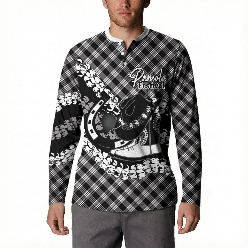 Eleele Hawaii Cowboy Palaka Motifs Personalised Button Sweatshirt Paniolo Festival Puakenikeni Lei LT14 - Polynesian Pride