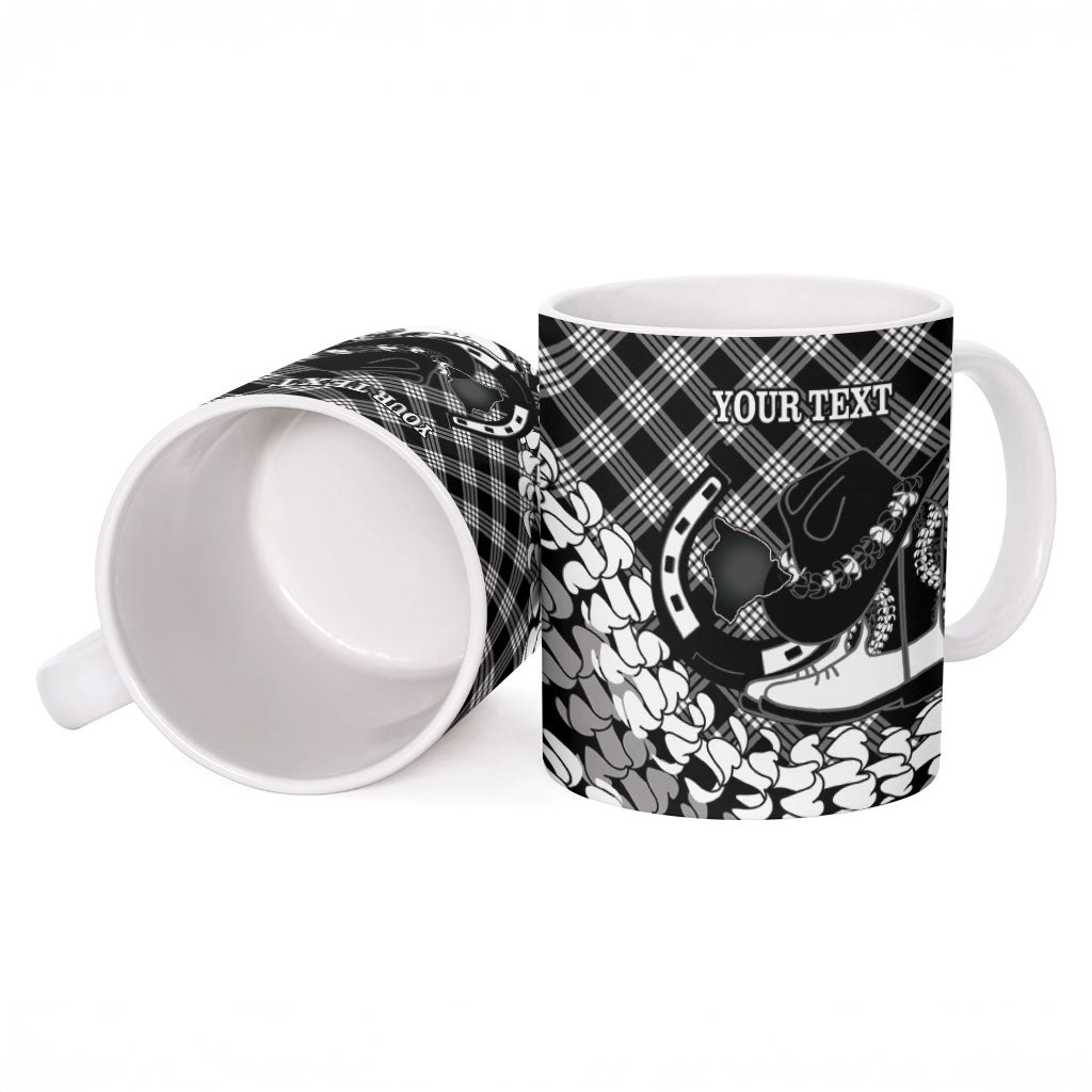 Eleele Hawaii Cowboy Palaka Motifs Personalised Ceramic Mug Paniolo Festival Puakenikeni Lei LT14 - Polynesian Pride