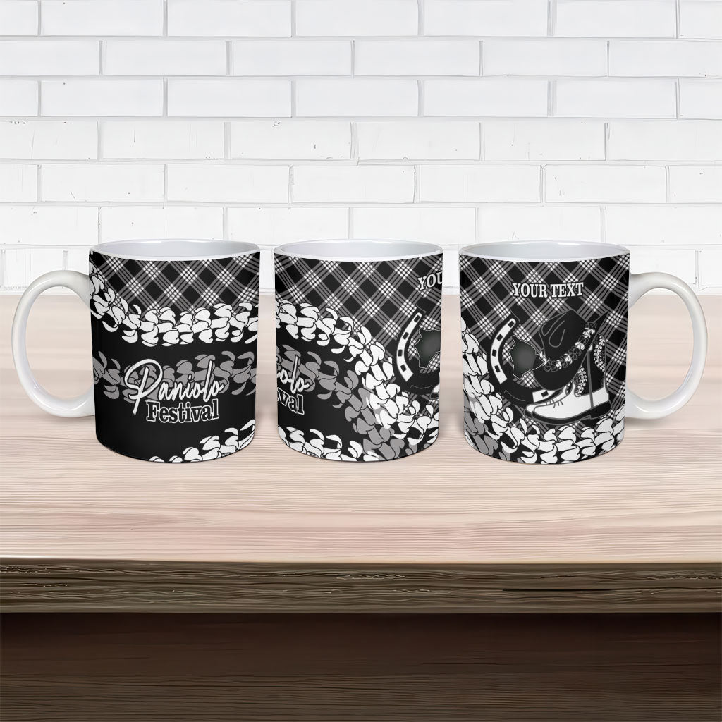 Eleele Hawaii Cowboy Palaka Motifs Personalised Ceramic Mug Paniolo Festival Puakenikeni Lei LT14 - Polynesian Pride