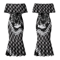Eleele Hawaii Cowboy Palaka Motifs Personalised Couples Matching Mermaid Dress and Hawaiian Shirt Paniolo Festival Puakenikeni Lei LT14 - Polynesian Pride