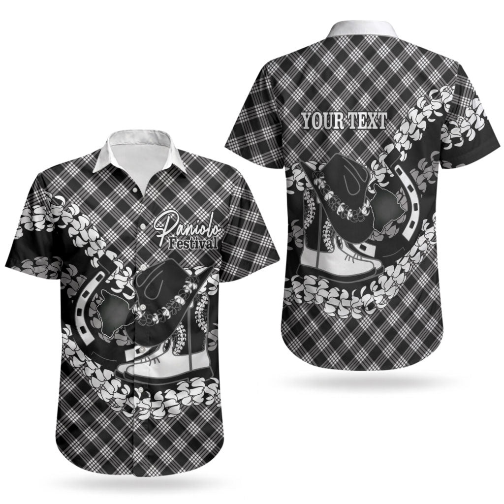 Eleele Hawaii Cowboy Palaka Motifs Personalised Couples Matching Off Shoulder Maxi Dress and Hawaiian Shirt Paniolo Festival Puakenikeni Lei LT14 - Polynesian Pride