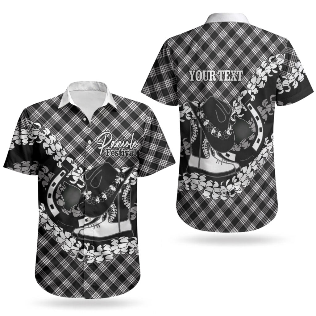 Eleele Hawaii Cowboy Palaka Motifs Personalised Couples Matching Short Sleeve Bodycon Dress and Hawaiian Shirt Paniolo Festival Puakenikeni Lei LT14 - Polynesian Pride