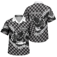 Eleele Hawaii Cowboy Palaka Motifs Personalised Family Matching Puletasi and Hawaiian Shirt Paniolo Festival Puakenikeni Lei LT14 Son's Shirt Black - Polynesian Pride