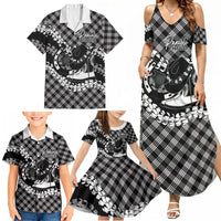 Eleele Hawaii Cowboy Palaka Motifs Personalised Family Matching Summer Maxi Dress and Hawaiian Shirt Paniolo Festival Puakenikeni Lei LT14 - Polynesian Pride