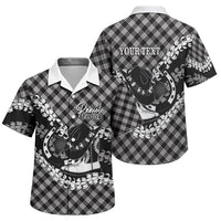 Eleele Hawaii Cowboy Palaka Motifs Personalised Family Matching Summer Maxi Dress and Hawaiian Shirt Paniolo Festival Puakenikeni Lei LT14 Son's Shirt Black - Polynesian Pride
