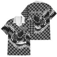 Eleele Hawaii Cowboy Palaka Motifs Personalised Family Matching Tank Maxi Dress and Hawaiian Shirt Paniolo Festival Puakenikeni Lei LT14 Dad's Shirt - Short Sleeve Black - Polynesian Pride