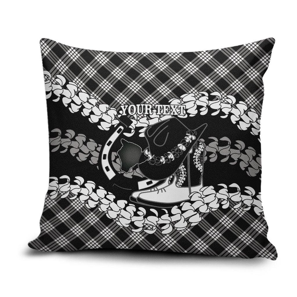 Eleele Hawaii Cowboy Palaka Motifs Personalised Pillow Cover Paniolo Festival Puakenikeni Lei