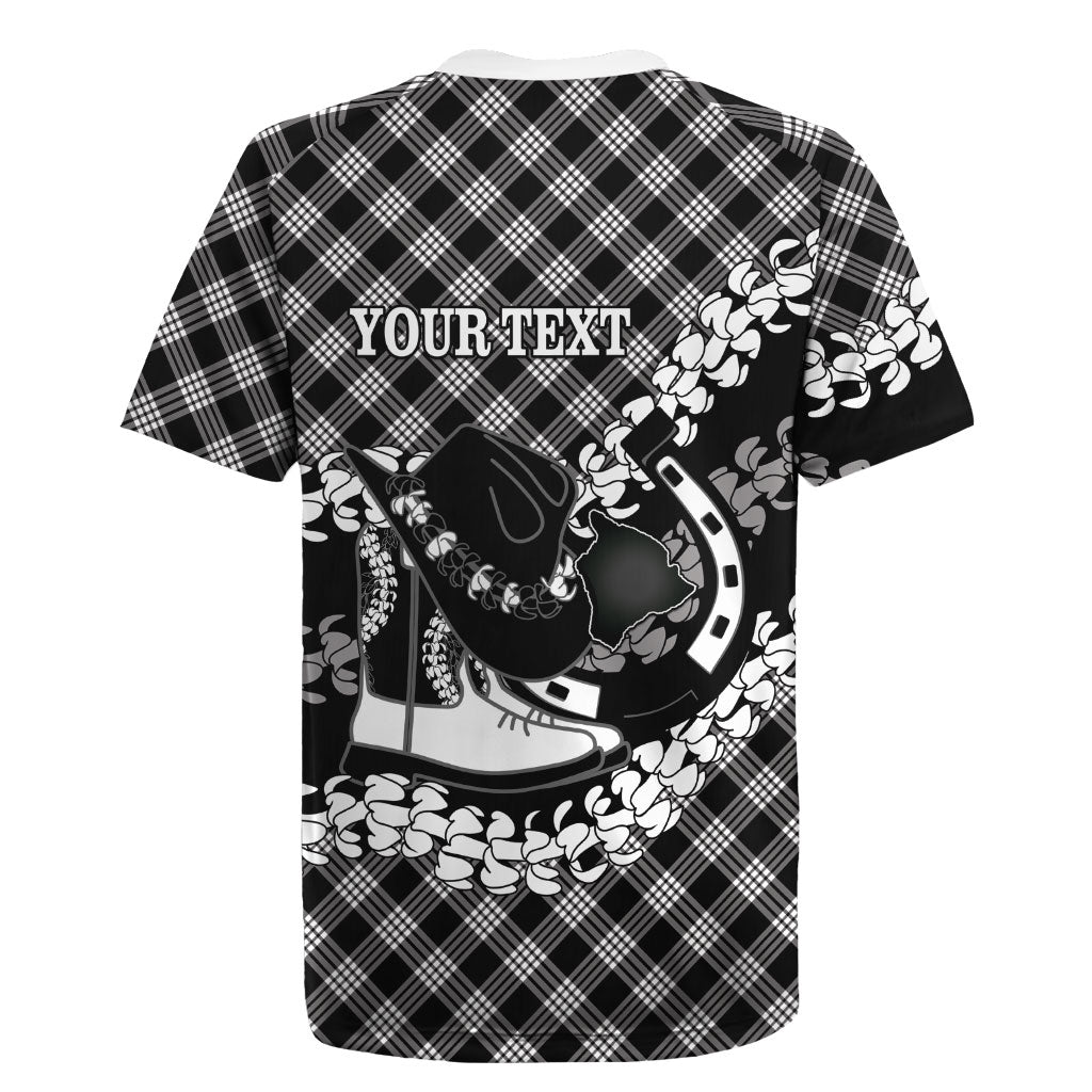 Eleele Hawaii Cowboy Palaka Motifs Personalised Rugby Jersey Paniolo Festival Puakenikeni Lei LT14 - Polynesian Pride