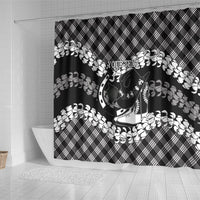 Eleele Hawaii Cowboy Palaka Motifs Personalised Shower Curtain Paniolo Festival Puakenikeni Lei LT14 - Polynesian Pride