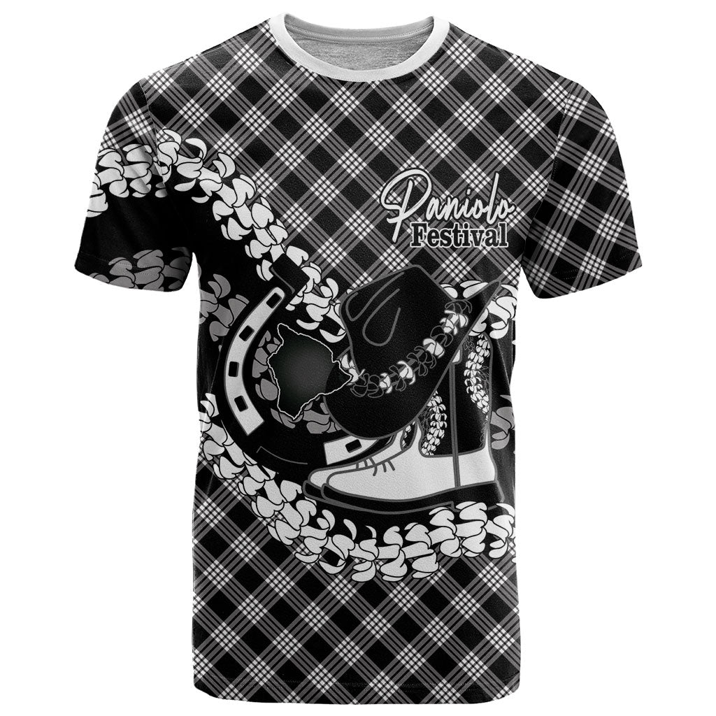 Eleele Hawaii Cowboy Palaka Motifs Personalised T Shirt Paniolo Festival Puakenikeni Lei