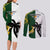 South Africa And Fiji Rugby Couples Matching Long Sleeve Bodycon Dress and Long Sleeve Button Shirts 2023 World Cup Fijian Tapa With Kente Pattern LT14 - Polynesian Pride