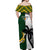 South Africa And Fiji Rugby Off Shoulder Maxi Dress 2023 World Cup Fijian Tapa With Kente Pattern LT14 - Polynesian Pride