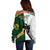 South Africa And Fiji Rugby Off Shoulder Sweater 2023 World Cup Fijian Tapa With Kente Pattern LT14 - Polynesian Pride