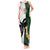 South Africa And Fiji Rugby Tank Maxi Dress 2023 World Cup Fijian Tapa With Kente Pattern LT14 Women Green - Polynesian Pride